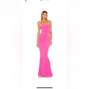 Norma Kamali x REVOLVE strapless fishtail gown in orchid pink